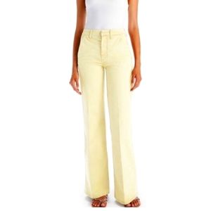 NWT Mother Roller Prep yellow trouser jeans, size 25